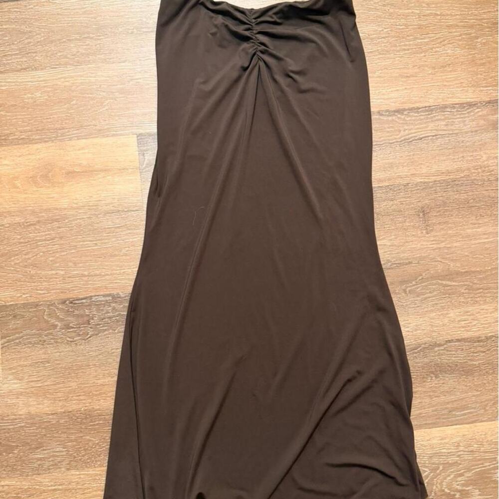 Cider brown skirt with ruched front and back